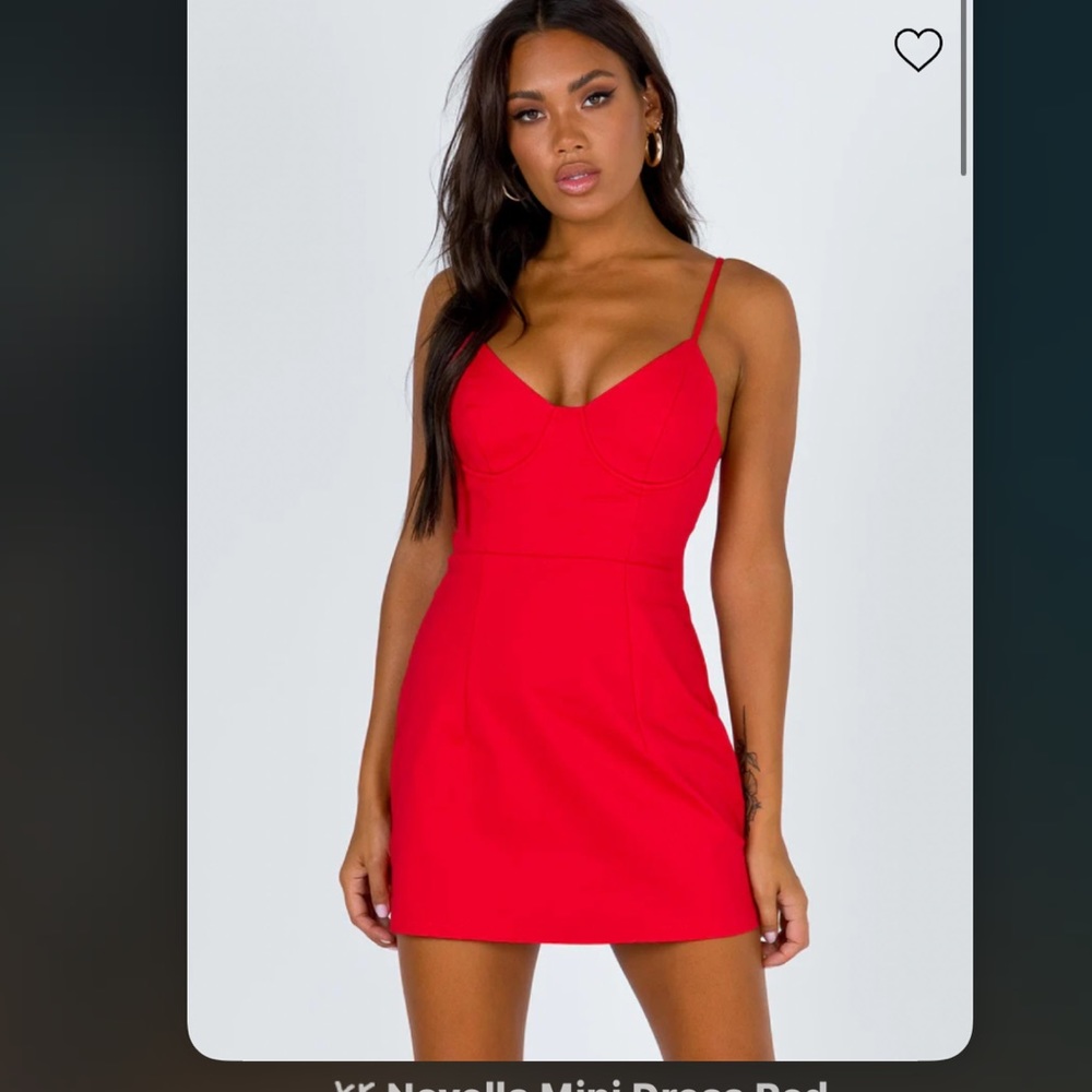 Red mini dress